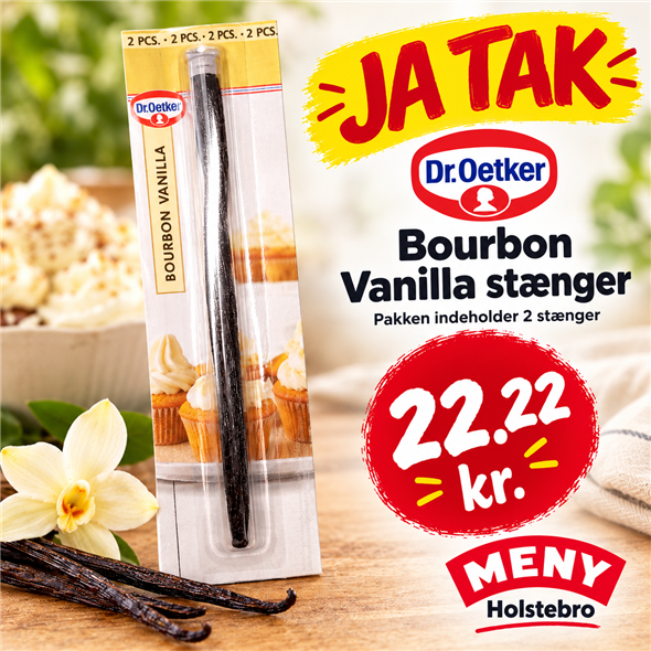 Dr oetker vaniljestang afh lørdag og søndag