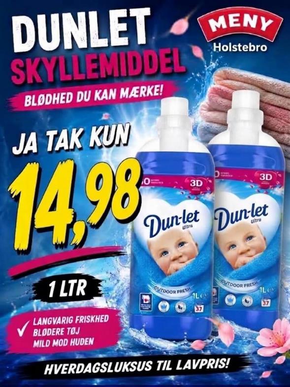 DUNLET SKYLLEMIDDEL AFHENTNING LØRDAG-SØNDAG KL 8-18 VED VASK OG RENGØRING