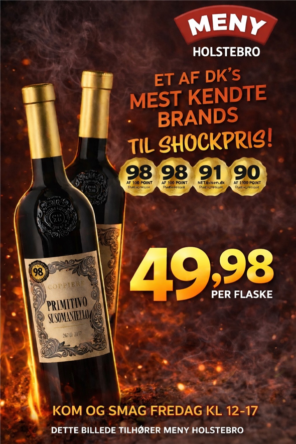 Primitivo Susumaniello Afh mandag og tirsdag kl 8-18 i vinafdelingen