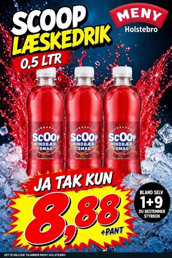 SCOOP HINDBÆR LÆSKEDRIK 0,5 LTR. AFHENTNING LØRDAG-SØNDAG KL 8-18 FOR ENDEN AF SAFT OG JUICE AFDELING