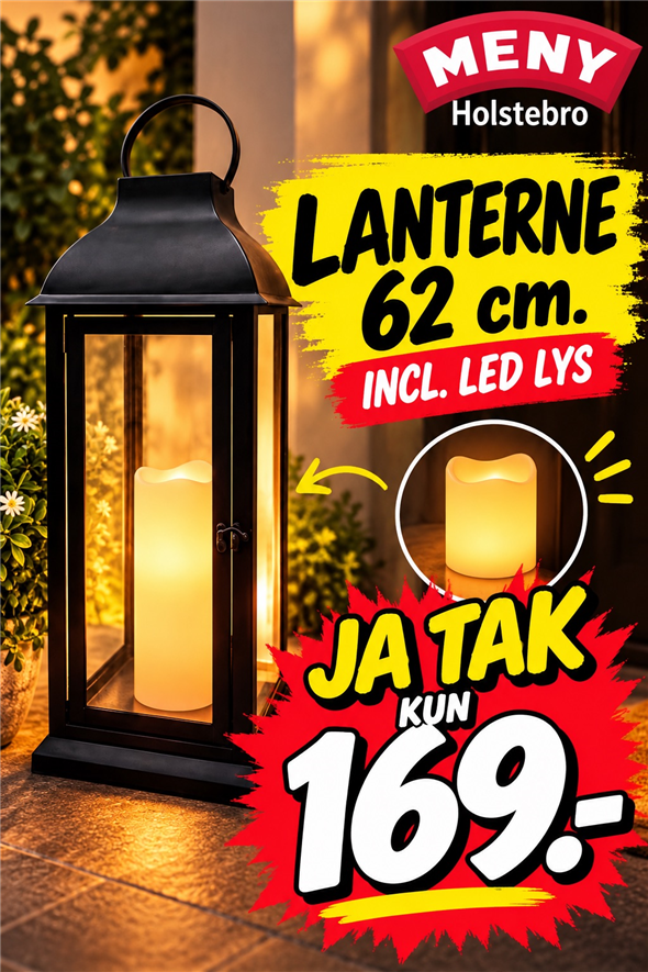 Lanterne 62 cm afhentning mandag og tirsdag kl 8-18 ved den grå lagerdør