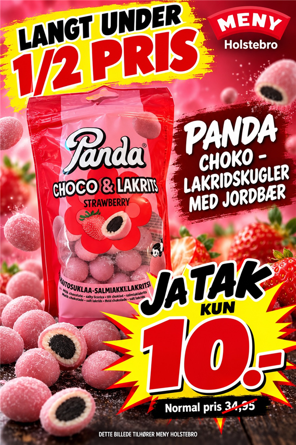 PANDA CHOKO – LAKRIDSKUGLER MED JORDBÆR AFHENTNING FREDAG KL 8-18 I HOVEDGANGEN OP MOD KASSEN