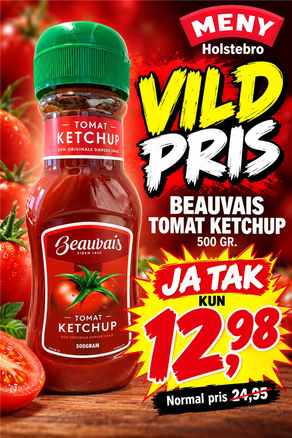 Beauvais tomat Ketchup 500 gr. AFHENTNING ONSDAG OG TORSDAG KL 8-18 OVER DEN GRÅ LAGERDØR